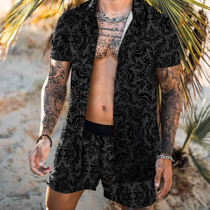 Men Co-Ords Short Sleeve Thin Summer Men's Suit Casual Two-Piece Suit