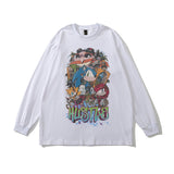 Men Long Sleeve Shirt Long Sleeve T-shirt Men's and Women's Printed Hip Hop Loose Sweater