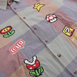 Men Long Sleeved T Shirt Plaid Long Sleeve Shirt Men Spring and Autumn Leisure Baggy Coat