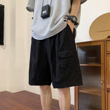 Men Sweatpants Cargo Shorts Men's Summer Loose Wide Leg High Street Casual