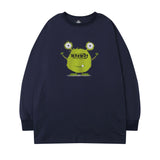 Men Long Sleeve Shirt Alien Printed Long Sleeve T-shirt Men's Loose round Neck Couple