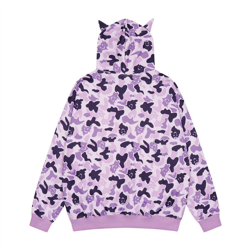 Men Hoodie Hip Hop Camouflage Hoodie Coat