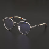 CHH Chrome Hearts Glasses Gold Silk Glasses Frame Retro Women's Ultra Light Polygon Pure Titanium Vision Frame
