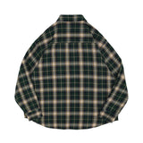 Men Long Sleeved T Shirt Spring and Autumn Lattice Shirt Men Letter Embroidery Loose Shirt Coat