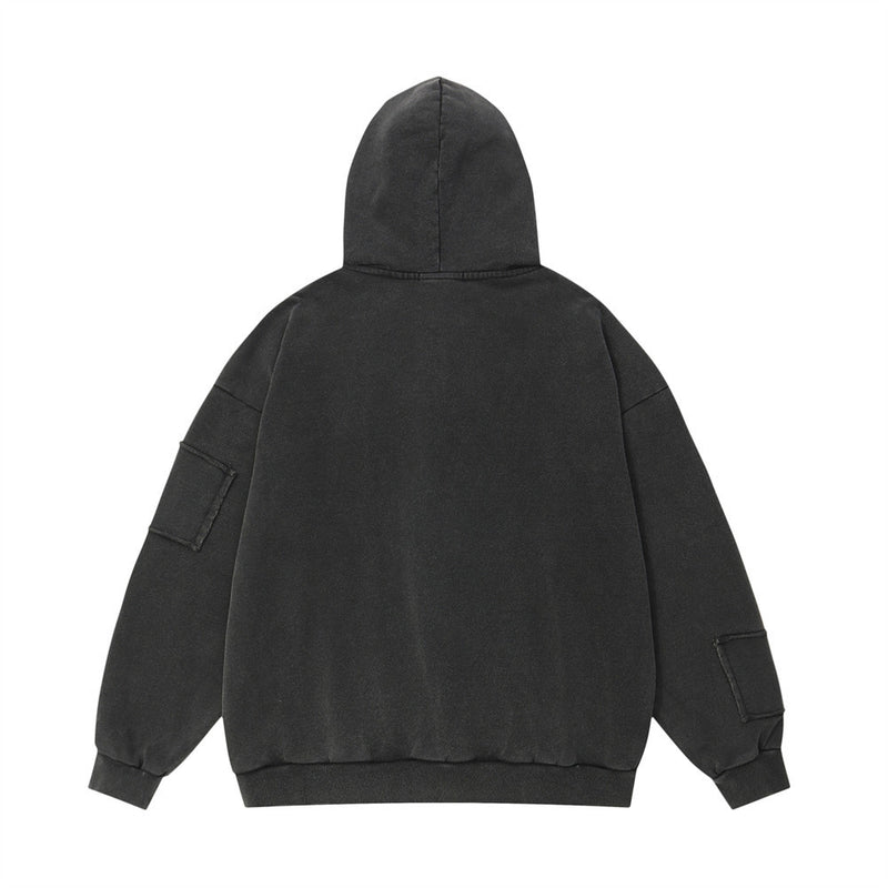 Men Hoodie Washed and Worn Hooded Jacket Men's Autumn and Winter