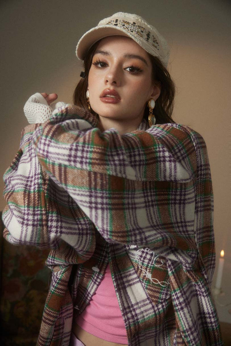 Unisex Jacket Autumn Plaid Casual Coat Women's Clothing