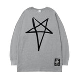 Men Long Sleeve Shirt XINGX Printed Long-Sleeved Top Hip Hop T-shirt Men and Women Loose