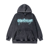 Men Hoodie Washed and Worn Hooded Sweater Men Autumn and Winter Loose Printed