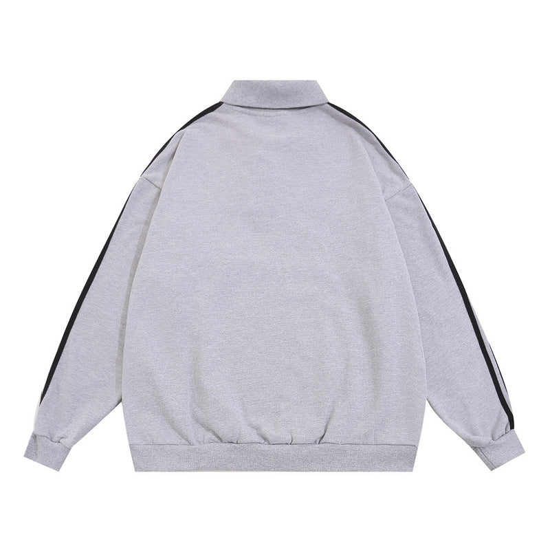Men Hoodie Letter Embroidered Lapel Sweater Men's Loose Sports Spring and Autumn
