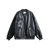 Unisex Jacket Autumn Large Pocket Zipper Leather Jacket Women's Clothing