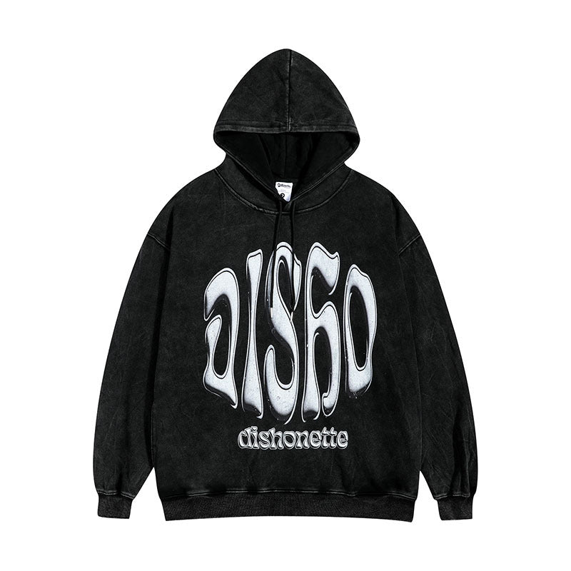 Men Long Sleeve Shirt Personality Letter Graffiti Hooded Sweater Men's and Women's Hip Hop Style Hoodie