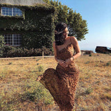 Jungle Print Maxi Dress Women's Summer Dress