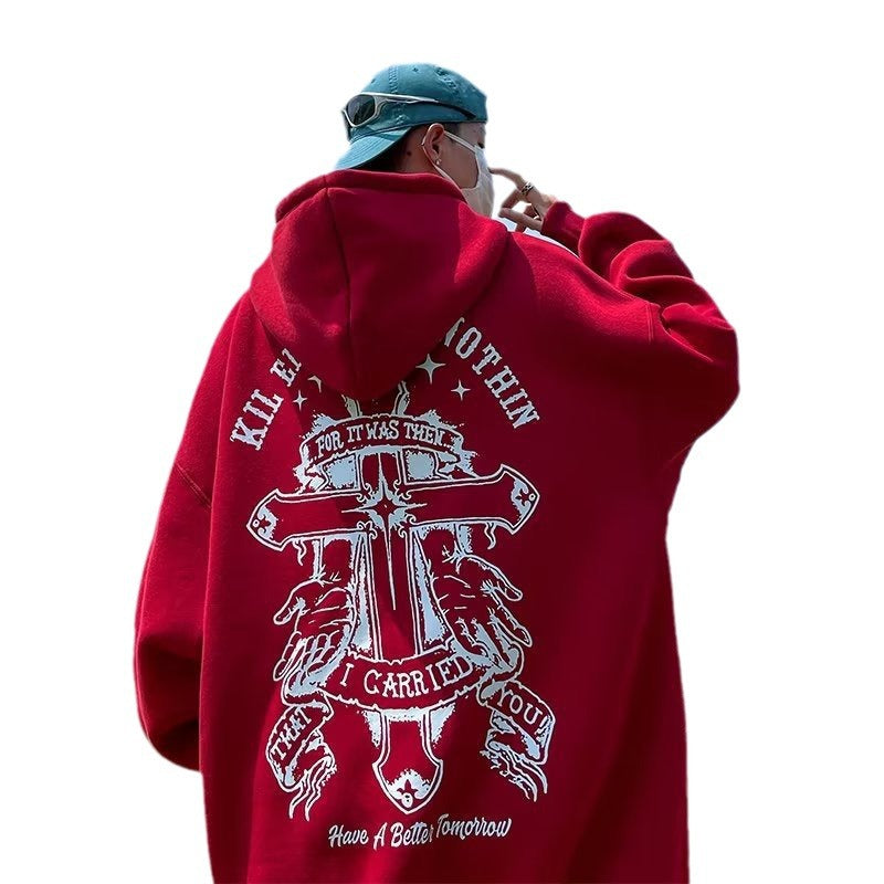 Men Hoodie Sweater Men Autumn and Winter Fashion Brand Loose Hooded Coat