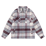 Men Long Sleeved T Shirt Autumn and Winter Plaid Shirt Coat Men's Loose Casual Collar Jacket Shirt