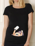 BABY Pregnancy Shirt Maternity Cute Baby Print O-Neck