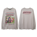 Men Long Sleeve Shirt Printed Long Sleeve T-shirt Men and Women Hip Hop Couple All-Match Loose