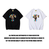 Bathing Ape T Shirt Summer Casual Loose Large Size Short Sleeve Cartoon Letter Little Monkey T-shirt