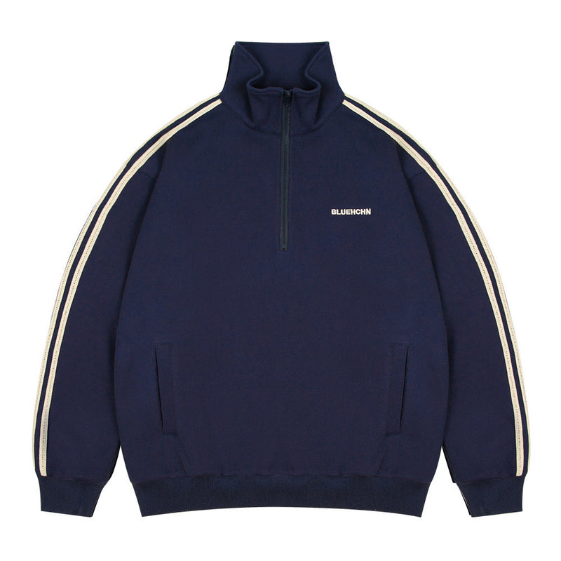 Men Hoodie Sports Stand Collar Sweater Men's Pullover Spring and Autumn