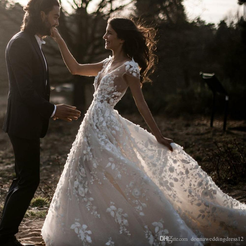 Slutty Wedding Dress Women's Dress Deep V Wedding Dress