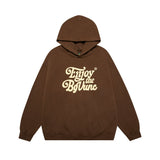 Men Fleece Lined Hoodie Fall/Winter Men's Hooded Sweater Ins Letter Print Hoodie Loose Casual