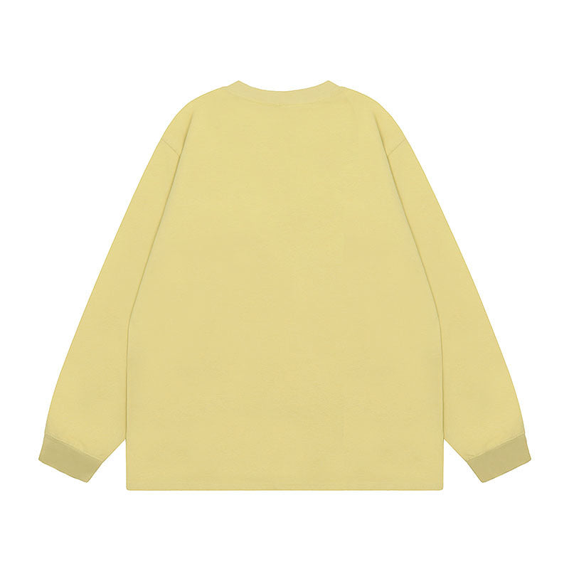 Men Long Sleeve Shirt Printed Long Sleeve Bottoming T-shirt Men and Women Vibe All-Match Top Autumn