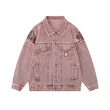 Men Denim Jacket Men's Clothing Washed and Worn Denim Jacket Coat