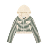 Women Hoodie Short Hoodie Knitted Women's Autumn Zipper Jacket