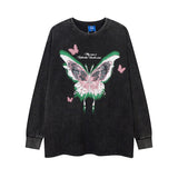 Men Long Sleeve Shirt Graffiti Printing Fried Color Bottoming Long Sleeve T-shirt Men's Loose All-Match Couple