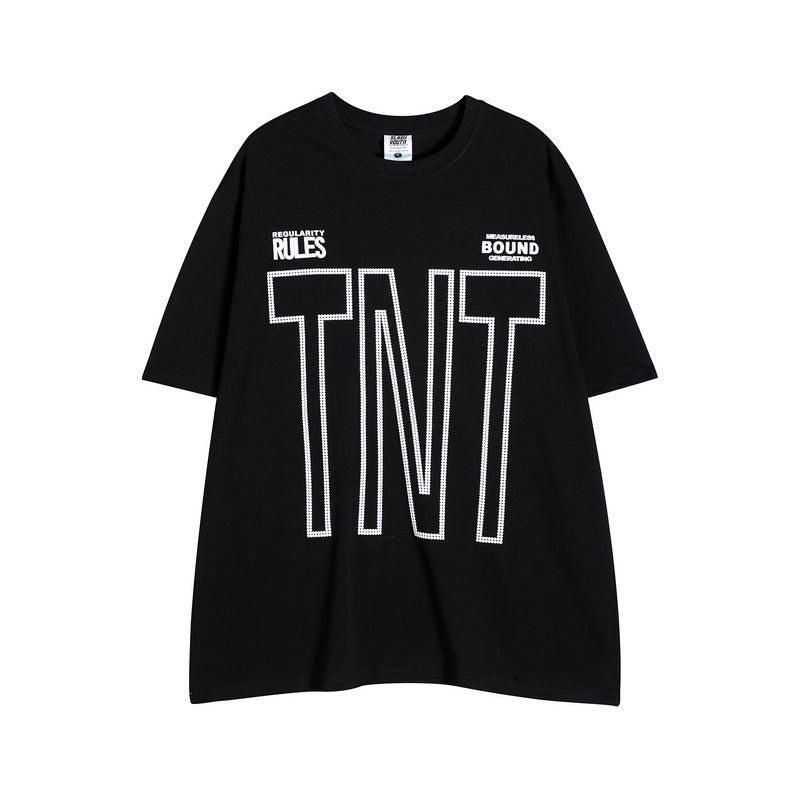 Men's T Shirt Fashion Brand Letter Print Short-Sleeve T-shirt Men's and Women's Design Sense Loose
