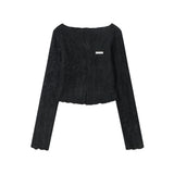 Women Long Sleeve T-Shirt Long Sleeve T-shirt Women's Design Sense Niche V-neck