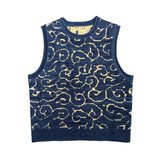 Kapital T Shirt Pingtian Hehong Vintage Sweater Outer Knitted Vest Tang Pattern Sleeveless