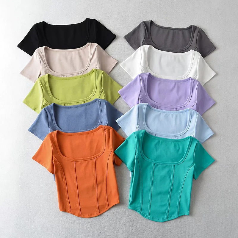 Women T-Shirt Summer Slim Short-Sleeved Tops Women