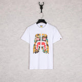 Bathing Ape T Shirt Summer Zipper Printed Short Sleeve
