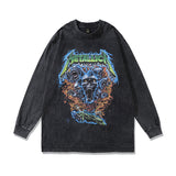 Men Long Sleeve Shirt Fashion Brand Washed and Worn Long Sleeve T-shirt Men and Women Couple Hip Hop