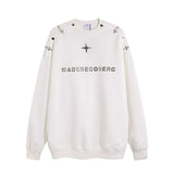 Men Hoodie Sweater Men's Autumn Loose Casual Letter Crew Neck