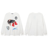 Men Long Sleeve Shirt Printed Long Sleeve T-shirt Men and Women Idle Style Casual