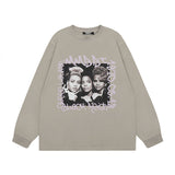 Men Long Sleeve Shirt Long Sleeve Bottoming T-shirt Men's and Women's American Retro Vibe Long Sleeve