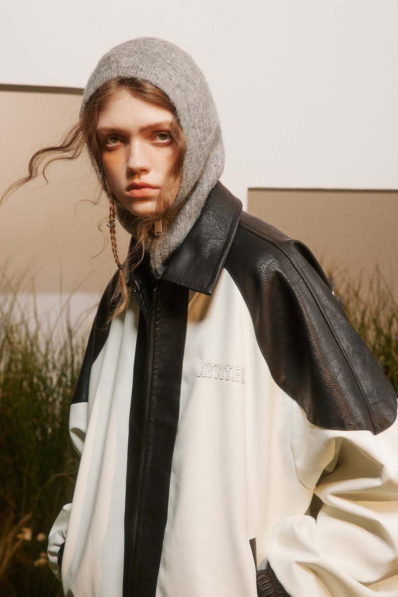 Unisex Jacket Autumn Raglan Contrast Color Coat