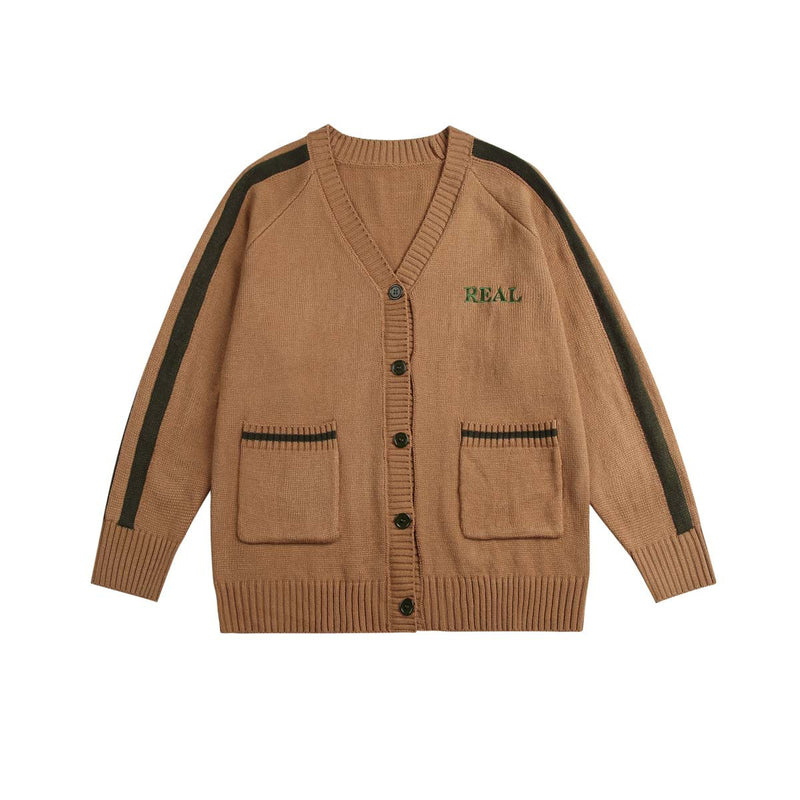 Unisex Sweatshirt Fall V-neck Cardigan Knitted Sweater