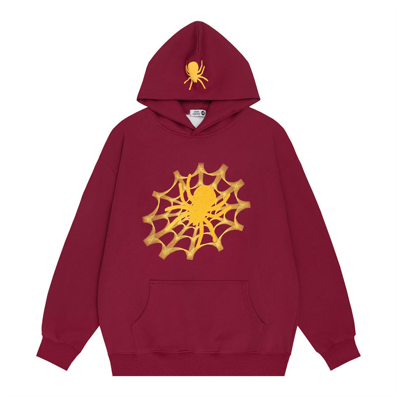 Men Hoodie Printed Pullover Sweatshirt Relaxed-Fit Hoodie Top Spring and Autumn Men