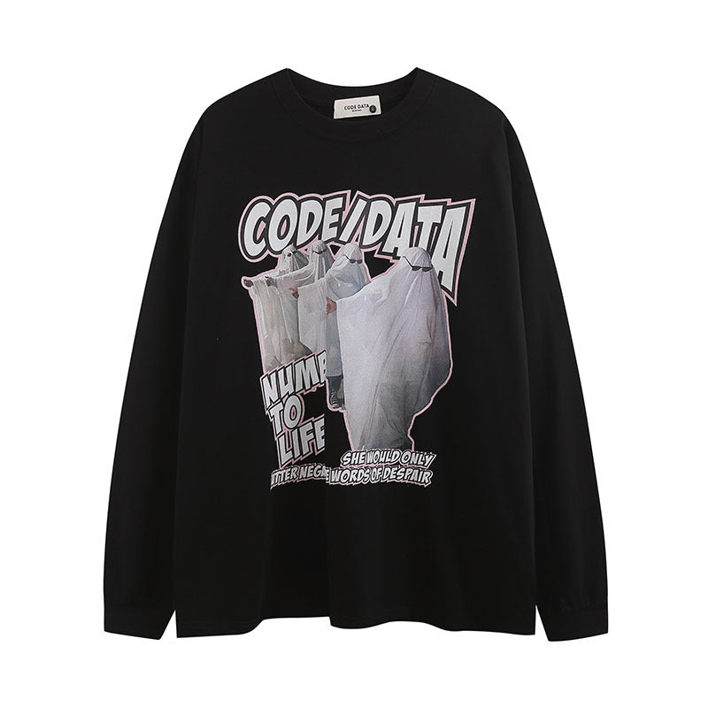 Men Long Sleeve Shirt Long Sleeve Bottoming T-shirt Men's and Women's Loose Top Autumn