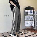Men Sweatpants Striped Casual Pants Loose Drooping Straight-Leg Pants