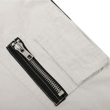 Men Cotton Padded Jacket Men's Casual Multi-Zip Coat Cotton Coat Loose Jacket