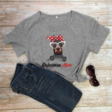 Colored Bandana Doberman Mom T-shirt Cute Dog Mom Gift