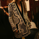 Frankie Shop Hourglass Blazer Vintage Bubble Beads Women's Printed Wear Coat