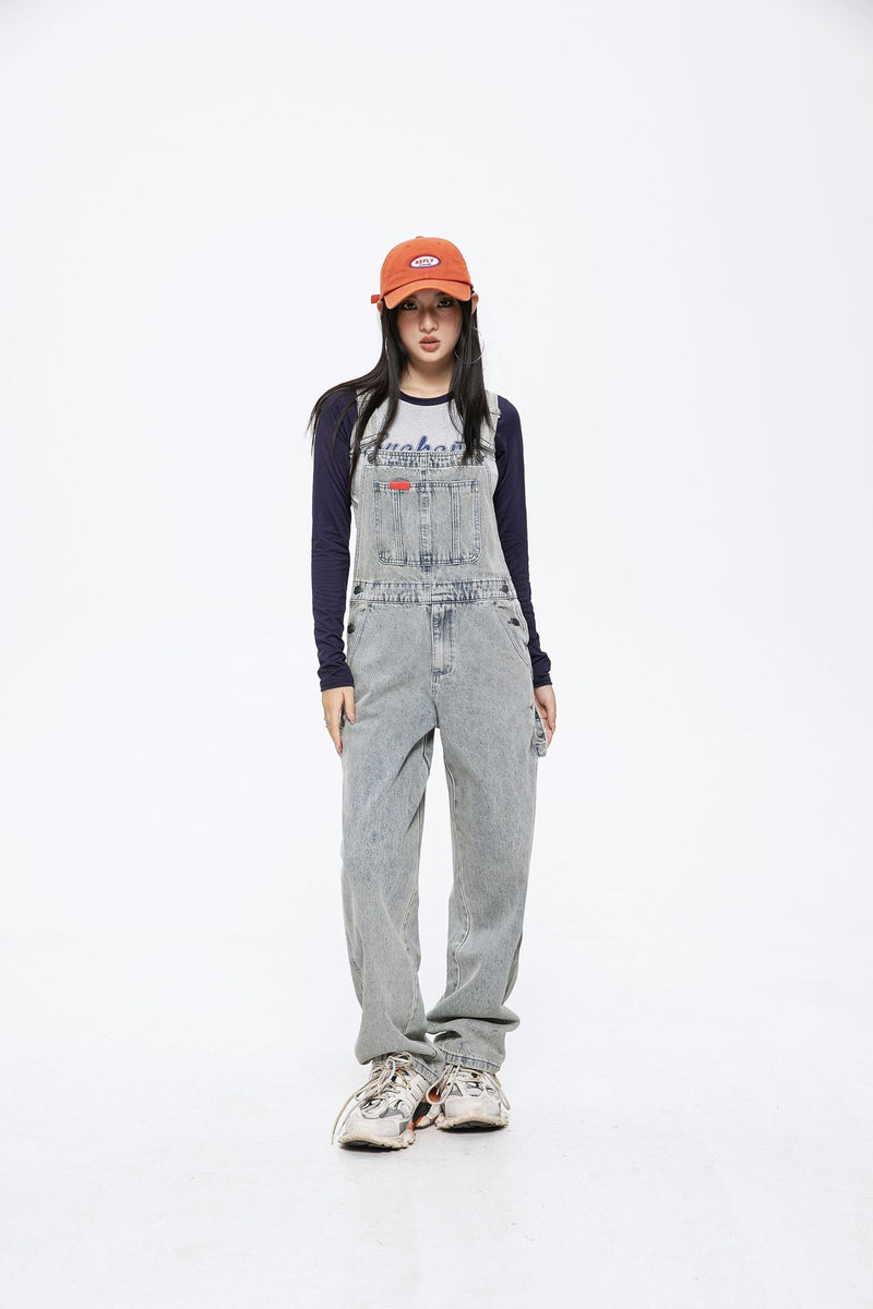 Unisex Pants Autumn Vintage Denim Suspender Pants