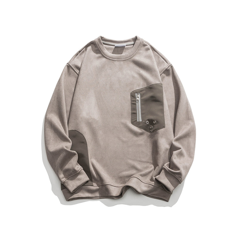 Unisex Hoodie National Fashion Vintage Sweater round Neck Pullover Top Men