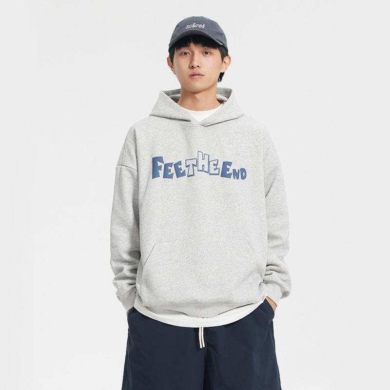 Unisex Hoodie Loose Letter Print Pullover Hooded Sweater