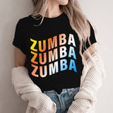 2024Zumba Letter Printed T Shirt Streetwear Funny Tshirt