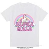 Alpha Male Unicorn Tee Rainbow Graphic Tees Funny